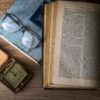 book, glasses, watch